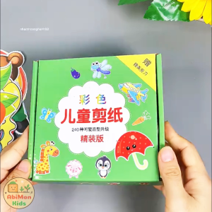 Bộ Cắt Giấy Thủ Công 240 Tờ (có kèm 2 kéo an toàn) || giúp Bé rèn luyện khéo tay và phát triển tư duy sáng tạo