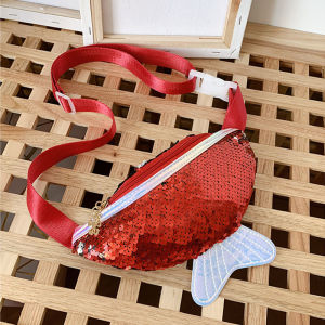 Fashionable Mermaid Waist Bag for Girls Cute Sequins Baby Chest Bag Crossbody Bag Coin Purse Childrens Show Stylish Kids Bag