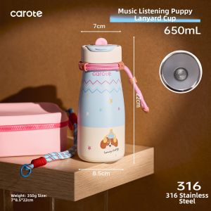 CAROTE | Student Water Bottle with Straw Insulation Large Capacity Portable