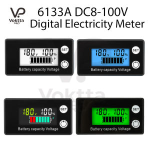 6133A Battery Capacity Indicator DC 8V-100V Lithium Ion Battery LiFePO4 For Car Motorcycle Voltmeter Voltage Gauge  12V 24V 48V