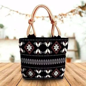 Tas totebag tali sumbu tas wanita KANVAS motif ethnic