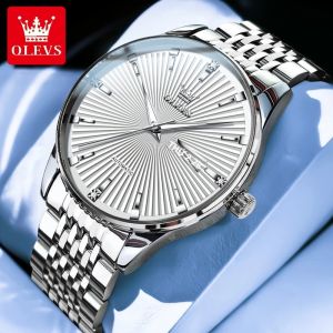 OLEVS 6653 Đồng Hồ Đeo Tay Cơ Khí Dành Cho Nam Giới Sang Trọng Dành Cho Doanh Nhân Tự Động Chống Nước Dây Thép Không Gỉ Dạ Quang Có Khóa An Toàn