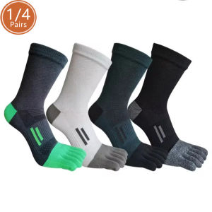 1/4 Pairs Toe Short Socks Sport Man Compression Cotton Sweat-Absorbing Young Casual Anti-Bacterial Breathable 5 Finger Socks