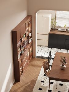 Mid-century Solid Wood Multi-functional Storage Cabinet