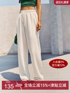 AlphaGym Space Cotton Shake Leg Pants Smooth Straight High Waist Sports Casual Womens Loose Sweatpants Breathable Elastic