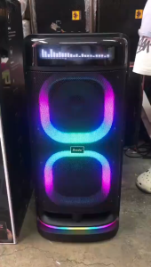 Bts.Shop BTS-2121 Portable Karaoke Boombox with Dynamic Lyric Display Dual 10" Speakers RGB Light Effects