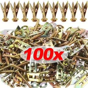 100Pcs Self Drilling Drywall Anchors Expansion Screws Cavity Plugs for Gypsum Board Home DIY Fixing Hanging Picture Frames
