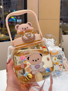 Cốc Nhựa Dung Tích Lớn Cho Nữ Mùa Hè Cốc Hút Straws Dễ Thương Cốc Phong Cách Hàn Quốc Cốc Có Nắp Cốc Có Dây Đeo