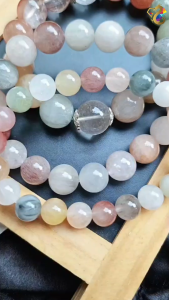 Graduation Grade Duo Bao Many Treasures Colorful Pastel Rabbit Hair Rutilated Quartz Bracelet