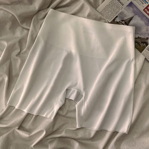 Womens Safety Pants Fashion Tape Non-Curling Seamless Ice Silk Underwear Two-in-One Summer Thin Plus Size Belly Compression Leggings