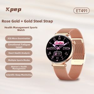 KPEP | Blood Pressure and Glucose Risk Assessment Smart Watch ECG Heart Rate Blood Oxygen Period Tracking Bluetooth Calling Sports Monitoring