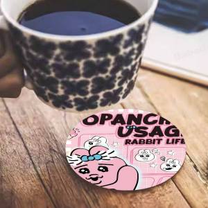 Character O-Opanchu U-Usagi 1pc Pattern Coaster Tea Cup Heat Insulation Pad Anti-scalding Anti-slip Table Bowl Plate Mat