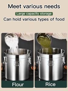 304 metal stainless steel airtight food container rice storage container Storage insect proof and moisture-proof rice