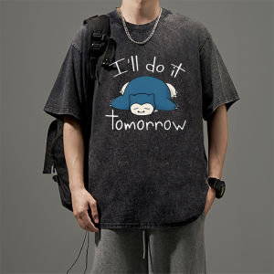 DIEYIN | Water-washed Retro Loose Fit T-shirt Cotton Student Summer
