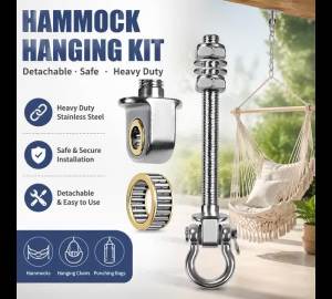 Useful Heavy Duty Swing Hook Threaded Shaft Stainless Steel Hammock Hook Easy Installation Sandbag Hook Yoga Gym