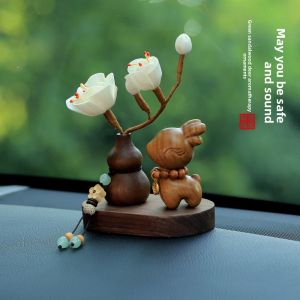 FANHAILIANYIN | High-end Green Sandalwood Car Ornament with Aroma Diffuser
