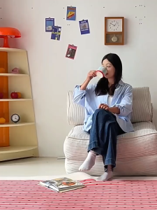 【SG Stock】Lazy Sofa Bed Single Person Lounge Chair Sleep Single Sofa Chairs / (Fabric) - Floor / Living Room / Furniture