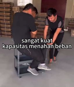 Lapisan Troli Logam: Rak Troli Alat Perbaikan Mobil Bergerak