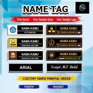 PERMASIH SETO PAPAN NAMA NAME TAG NAMA DADA UNTUK ANAK SEKOLAH MAGNET / PENITI