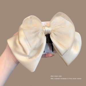 NING ZHOU | Pink Satin Large Hair Clip for Half Updo