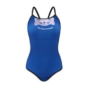 ZOKE | Cute Cartoon Cat Head Printed Womens Triangular One-piece Swimsuit
