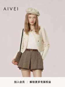 Aivei Spring Love Heart Short Knitted Open Cardigan Soft Viscose Fiber Long Sleeve Low Collar Fashionable Elegant Style