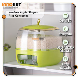 Innohut 5KG/10KG Airtight Transparent Rice Box Rice Container Kitchen Organizer Food Dispenser Bekas Beras 米桶