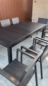Bàn Ghế Sân Vườn Composit - Có Thể Điều Chỉnh Kích Thước Từ 1m8 lên 2m4 Chất Liệu Bền Đẹp