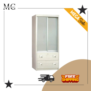 【LOCAL SELLER】CLARE WHITE WASH 2 DOOR SLIDING WARDROBE ( FREE DELIVER & INSTTALLION)