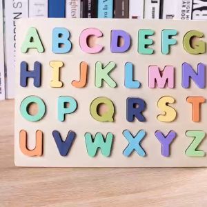 TAIYO Mainan Anak Puzzle Kayu 3D Premium Besar Huruf Angka ABC Geometri Jigsaw Wooden Edukasi