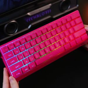 EWEADN | EWEADN F61 61‑Key Three‑Mode Wireless Membrane Keyboard RGB Backlit 2000mAh Mute Compact Keypad for Gaming Office PC Laptop