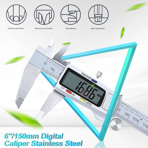 Stainless Steel Digital Vernier Calipers Messschieber Paquimetro Measuring Instruments Measuring Tools 6 " 150mm