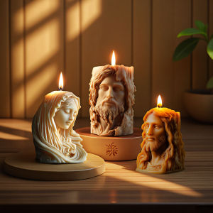 Jesus Statue Silicone Candle Mold Goddess Virgin Mary Sculpture Aromatherapy Soap Ornament Craft Gypsum Resin Mold Home Decor