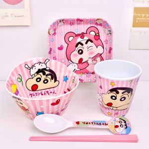 Kochava Cartoon Character Childrens Dinnerware Set Baby Bowl Student Plate Cute Dormitory Cafeteria Resistant to Falling