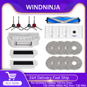 Dust Bag Main Side Brush Mop Cloth Dust Box Hepa Filter Parts for Ecovacs Deebot T30 Pro Omni T30 OMNI YEEDI M12 Pro+ T30 MAX