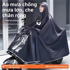 BICITU | Áo Mưa Dày Chống Thấm Nước Bảo Vệ Trong Mưa lớn cho Xe Điện/Xe Máy Dài cho Hai Người