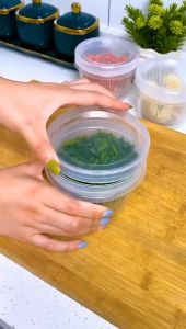 [52GR] TOPLES PENIRIS BAWANG SAYURAN TRANSPARAN SARINGAN PENYIMPANAN SERBAGUNA/STORAGE KULKAS SARING