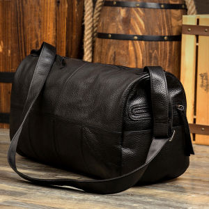 Mantime | Business Travel Bag Large Capacity Genuine Leather Hand-held Crossbody