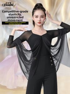 DANBAOLUO | New Design Ruffled Unitard Dress for Womens Ballroom Dance
