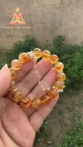With Certificate Womens Lucky Original Citrine Bracelet Natural Citrine Prosperity Bracelet Wealth Attraction Bracelet