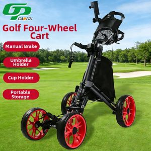 GP | Foldable Golf Trolley with Brake Umbrella and Bottle Holder