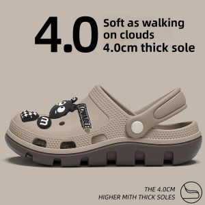 Mens Summer Outdoor Wear Thick Bottom Anti-Slip Deodorant 2025 New Driving Breathable Head Cover Half Slippers Casual Sandals