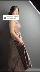 Rok Plisket Beludru Panjang Velvet Premium Mewah