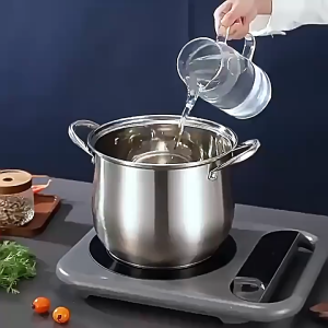Nồi luộc gà thân cao Size 24CM- 26CM Thiết kế thân bo cong làm tăng áp suất tiết kiệm thời gian Nắp kính dễ dàng quan sát