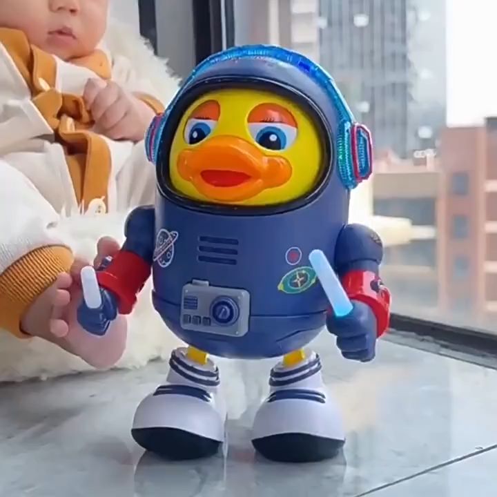 SK-M311 Mainan Anak Bebek Astronot Joget Robot Menari Ada Lampu + Musik / Dancing Robot Joget Space Duck Dance Kids / Mainan Bebek Luar Angkasa