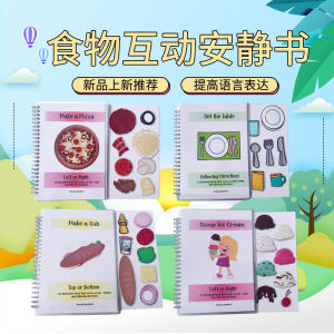 Food Interactive Quiet Book DIY English Enlightenment Children Stickers Cognitive Enlightenment Intelligence Boosting Focus