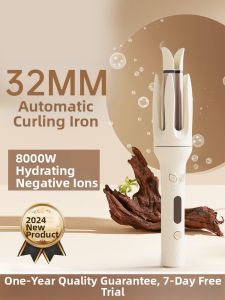 Automatic Curling Iron Lazy Person Hair Damage Free Electric Big Wave Long Lasting 32mm Big Curl for Students Home Travel Use