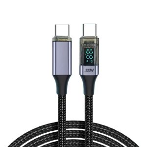 1pc USB C Cable PD 100W Digital Display USB C to C Data Cord 0.5/1/2M Quick Charge Type-C Charging Line for Mobile Phone Laptop