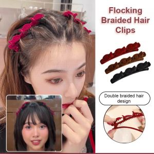 Bangs Broken Hair Duckbill Hairpin Internet Celebrity Sweet Black Solid Color Flocking Duckbill Hairpin Clip