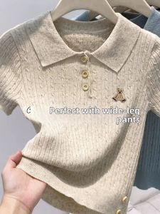 V.C.I | Summer Polo Neck Embroidered Bear T-Shirt